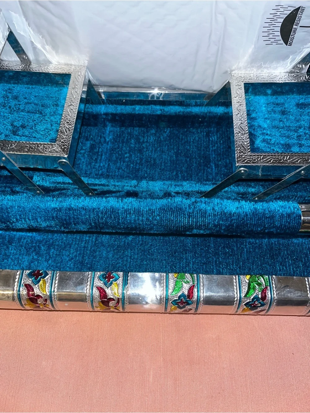 Handpainted Peacock Decorative Metal Box - Multicolor